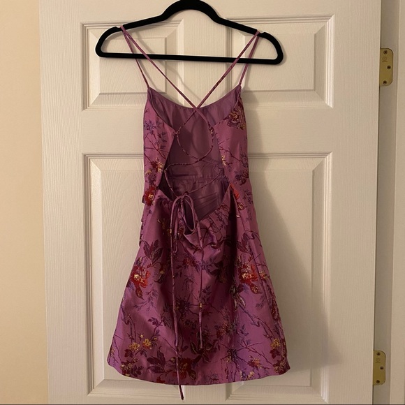 Purple UO Backless Mini Dress - Picture 2 of 5